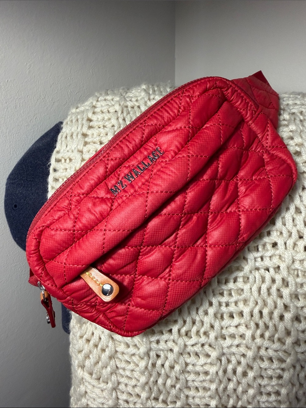 MZ Wallace Quilted Red Shoulder Bag